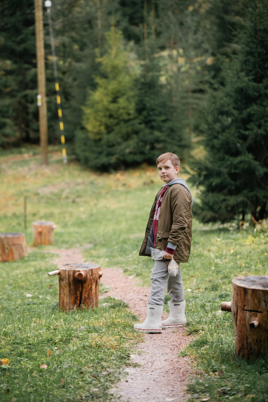 A young hunter at first light in the West Virginia woods
